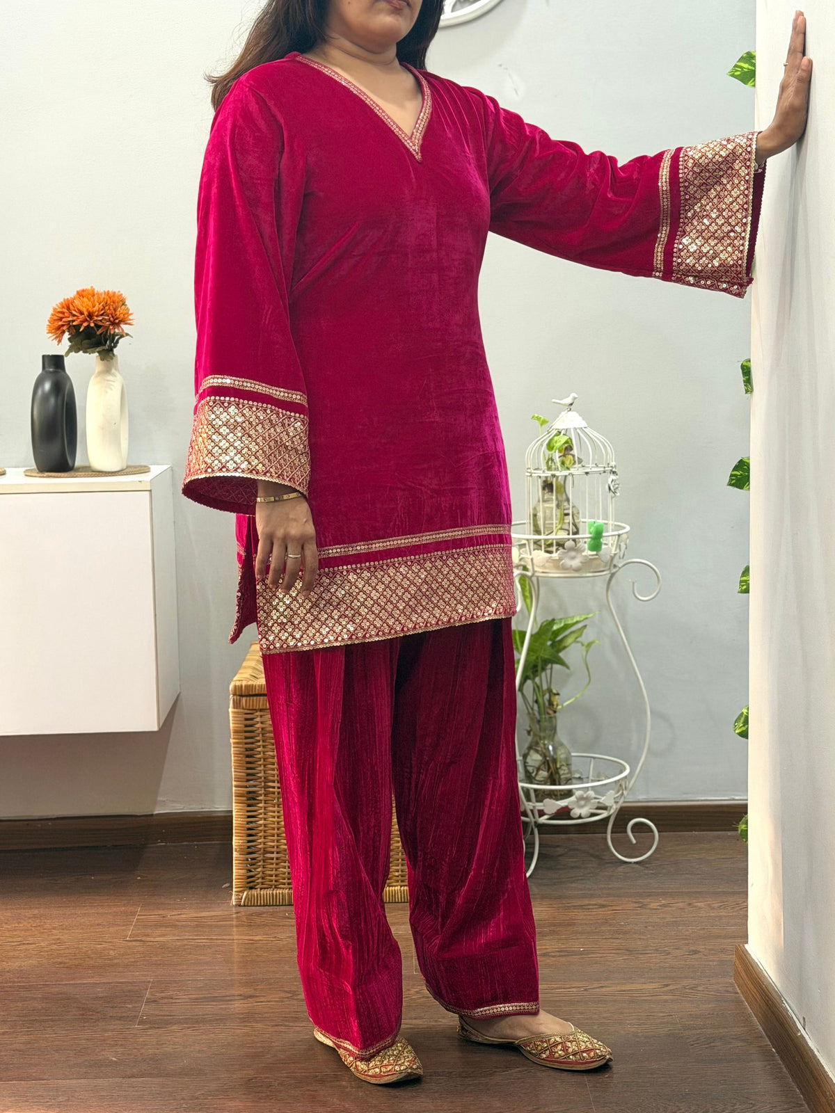 Haya Velvet Kurta Farshi Salwar Set