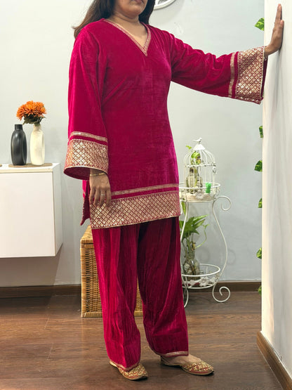 Haya Velvet Kurta Farshi Salwar Set