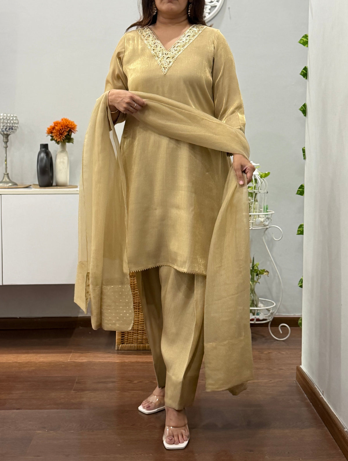 Swarnima A Line Kurta Farshi Salwar Suit Set