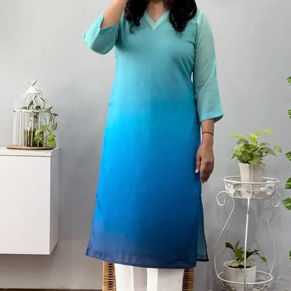Ombre blue kurta