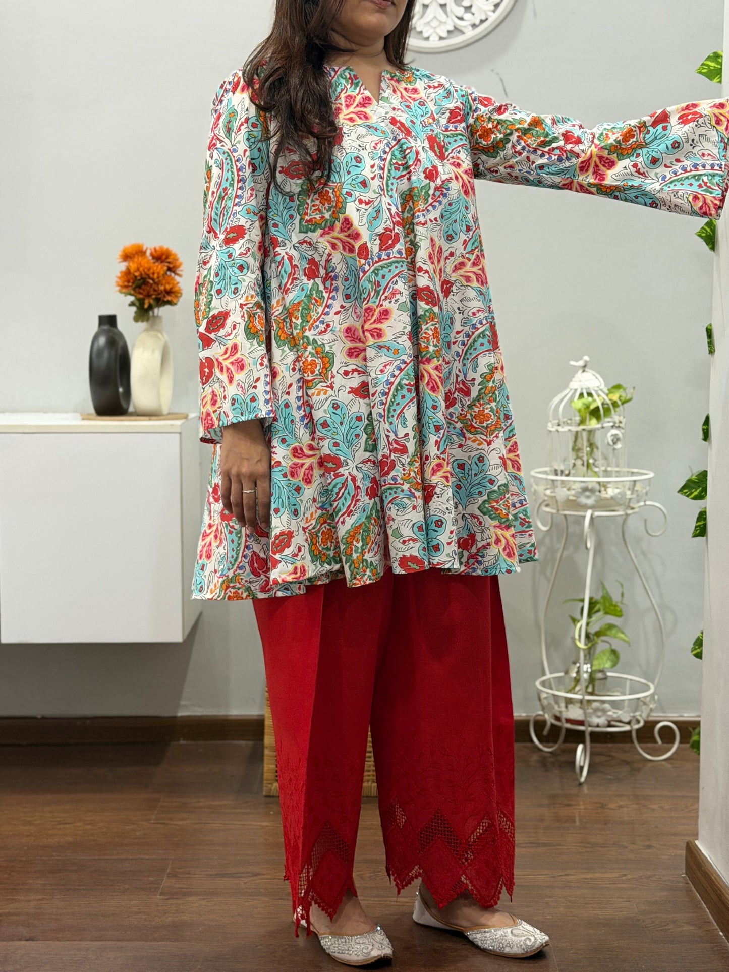 Rimjhim Umbrella Kurta With Farshi Salwar