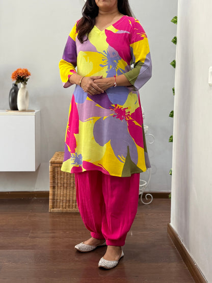 Colour Splash A Line Kurta Salwar Set