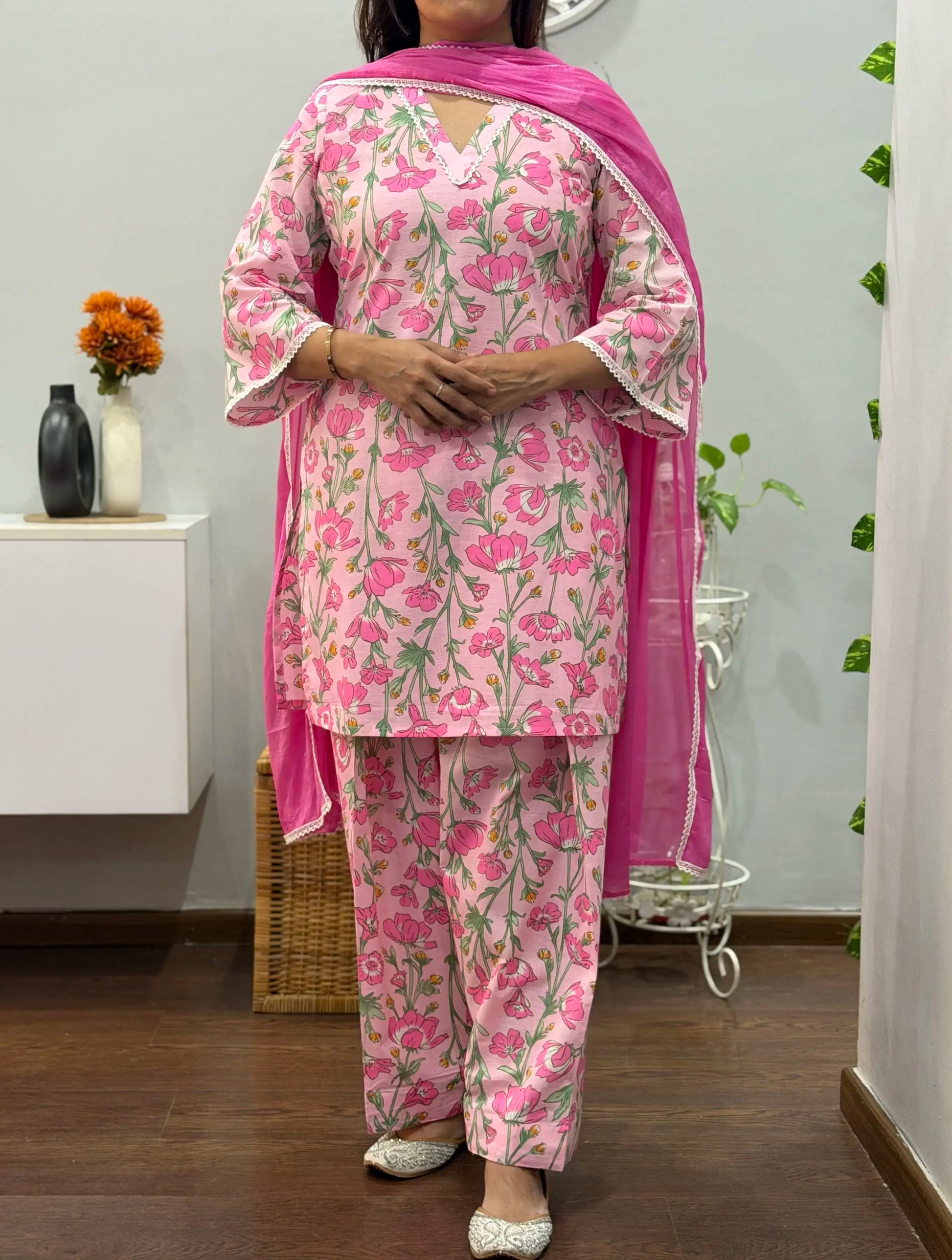 Pink Fantasy Suit Set With Farshi Salwar 2