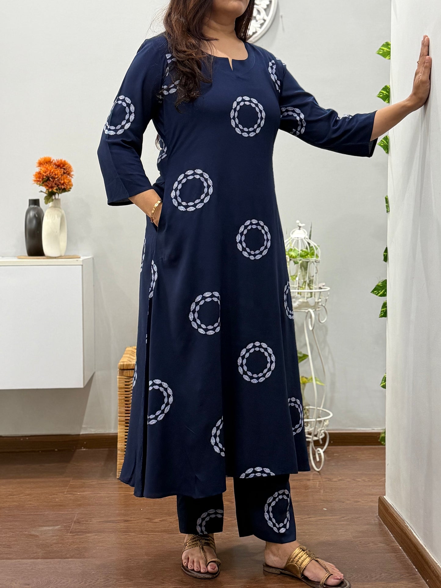 Dhruvika Co ord Set (navy blue )