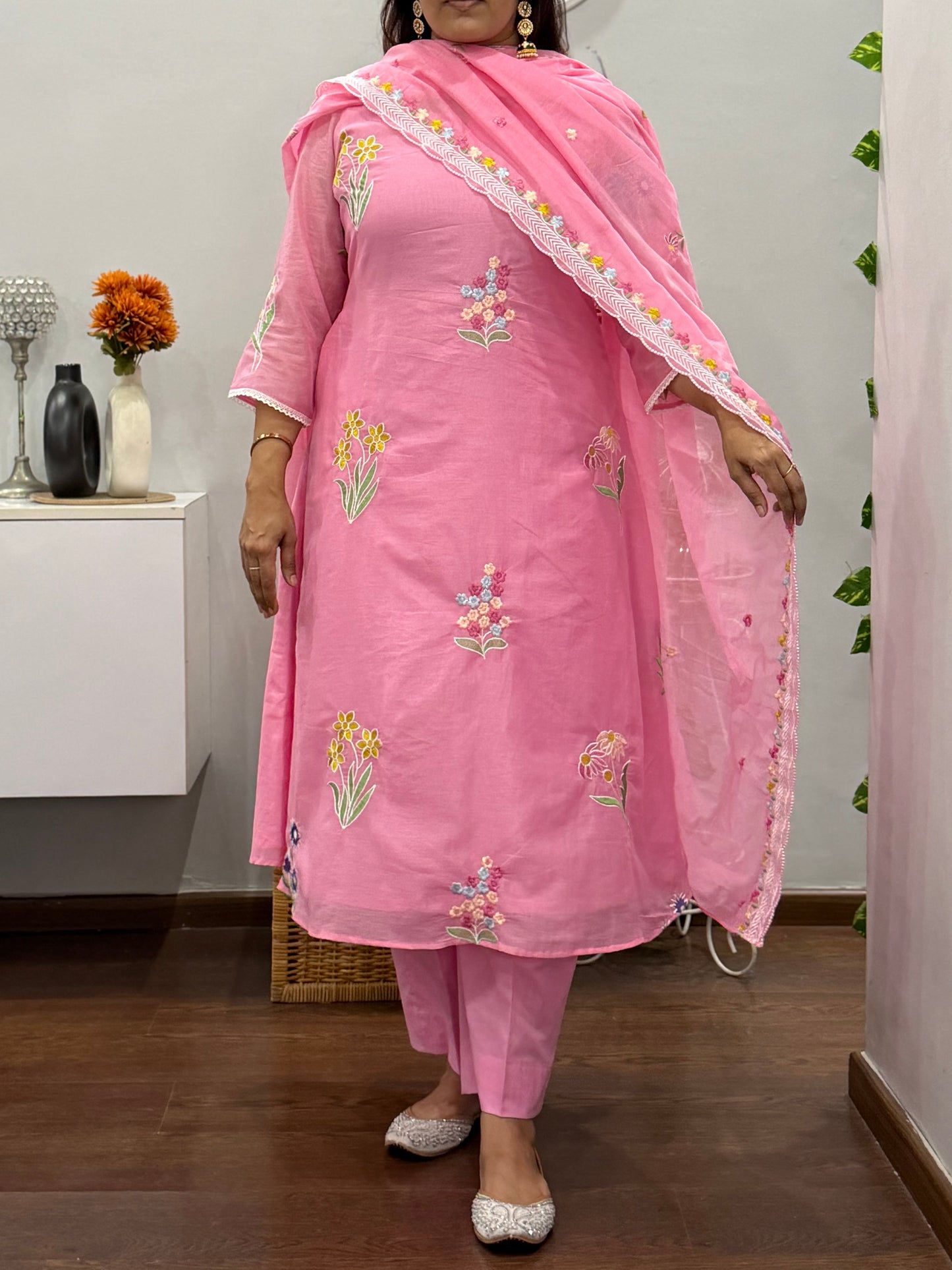 Qaynat Mul Chanderi Suit Set