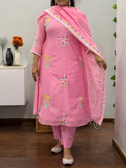 Qaynat Mul Chanderi Suit Set