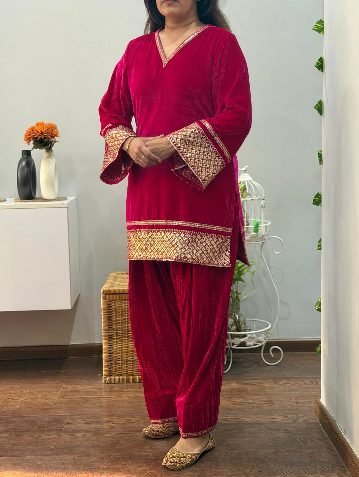 Haya Velvet Kurta Farshi Salwar Set