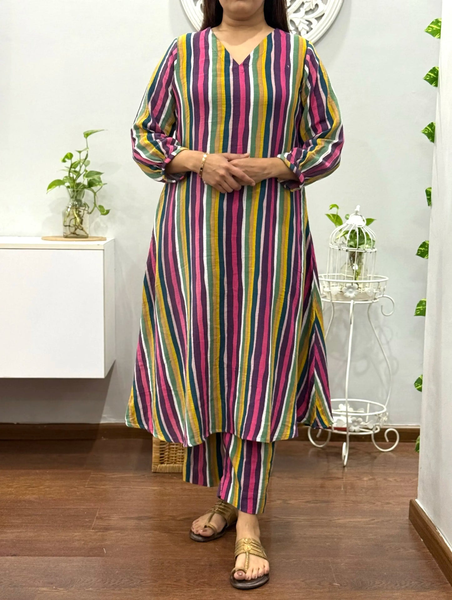 Mosaic Stripes A Line Co-ord Set