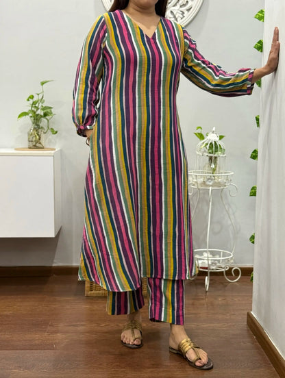Mosaic Stripes A Line Co-ord Set 2