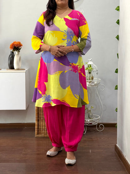 Colour Splash A Line Kurta Salwar Set