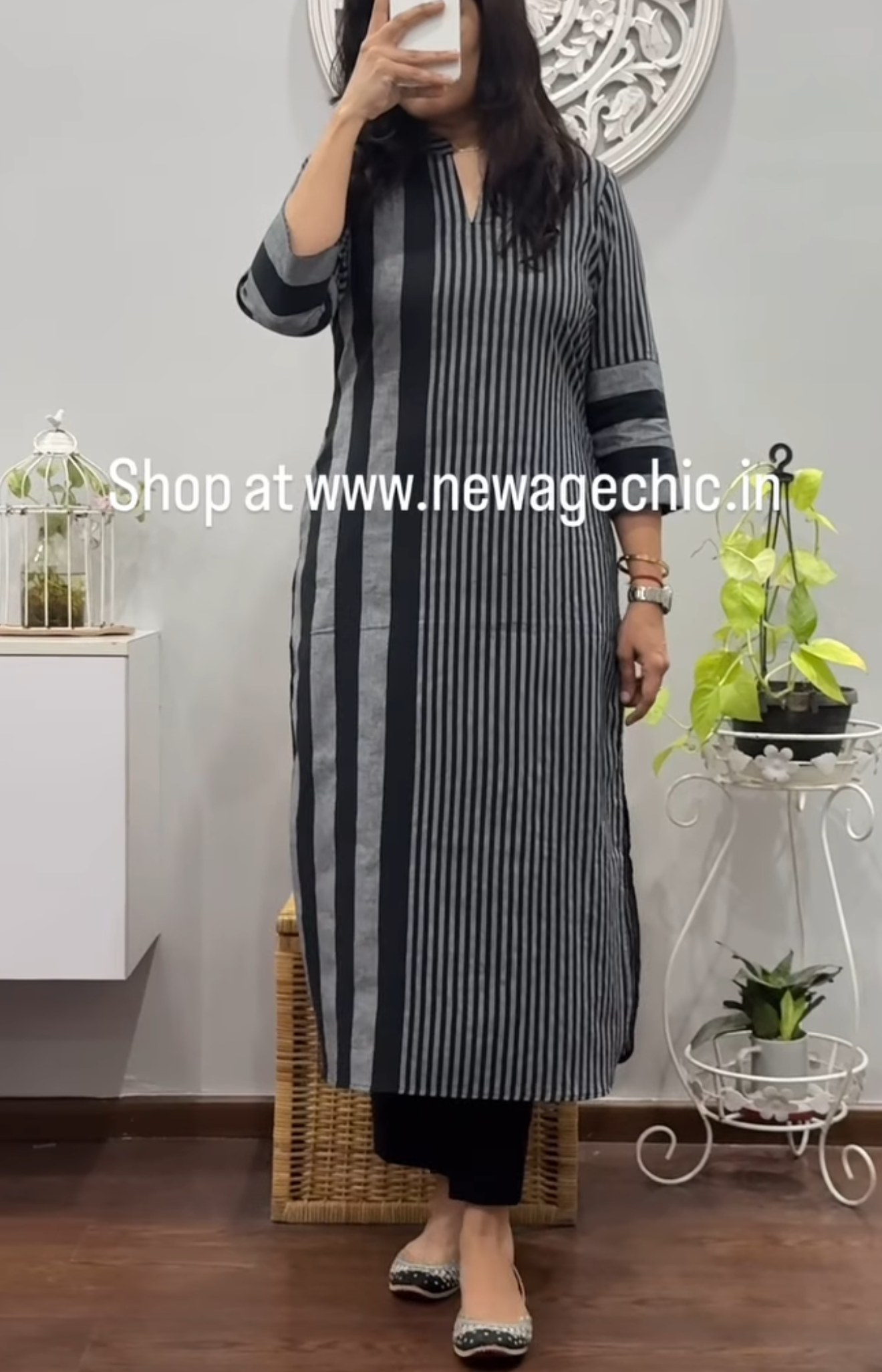 Double Stripes Kurta Palazzo Set