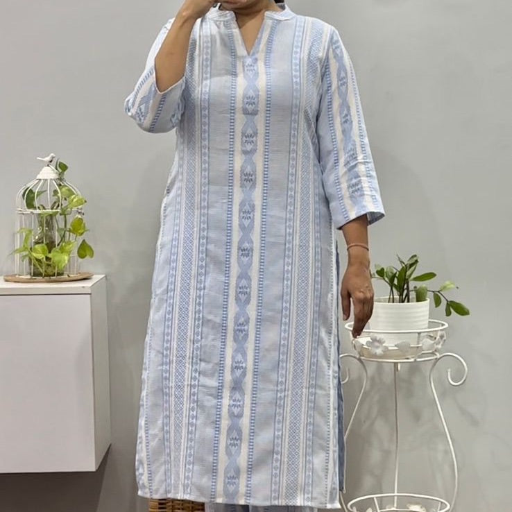 Sky blue handloom cord set
