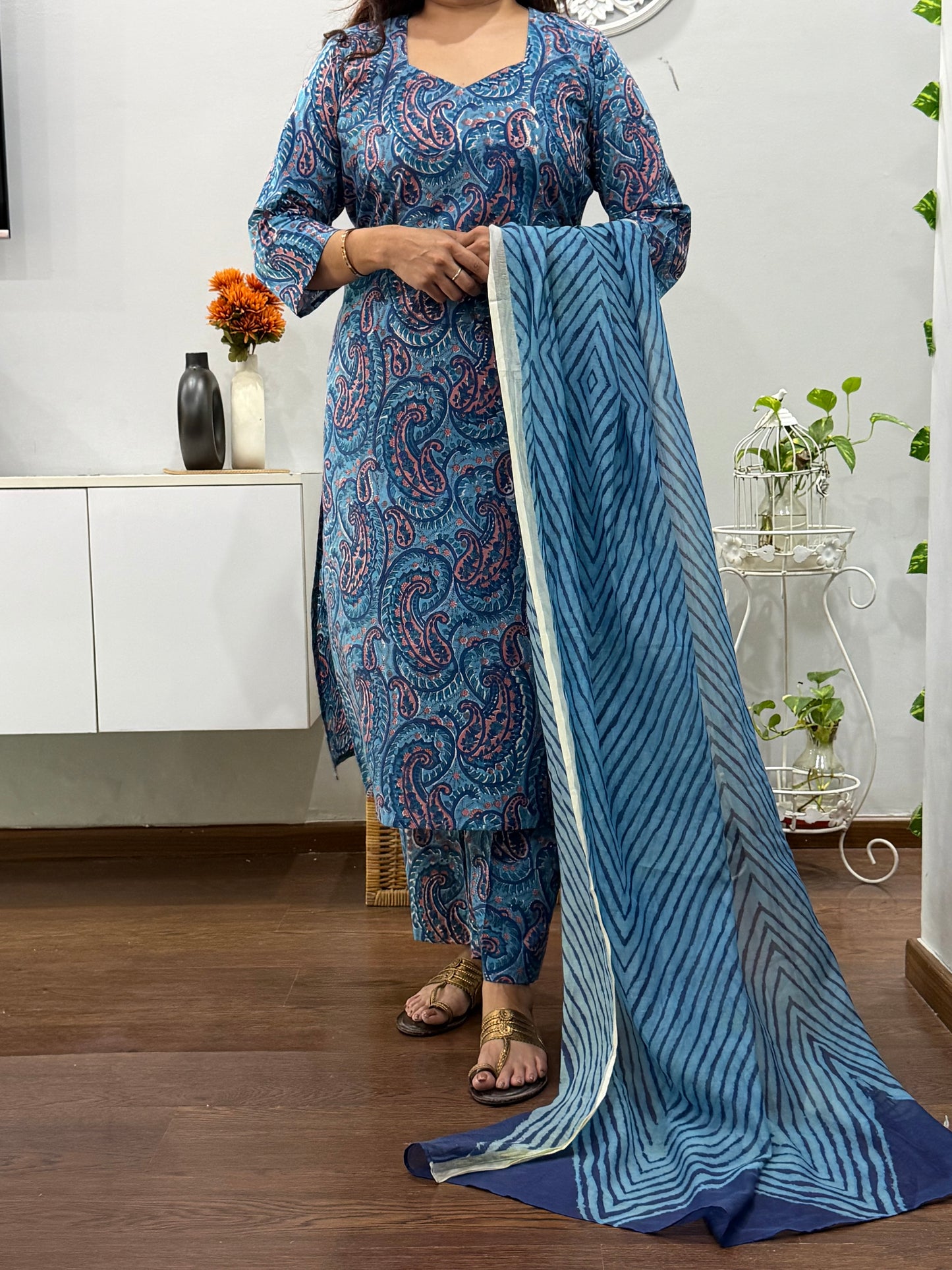 Girija Hand Block Suit Set