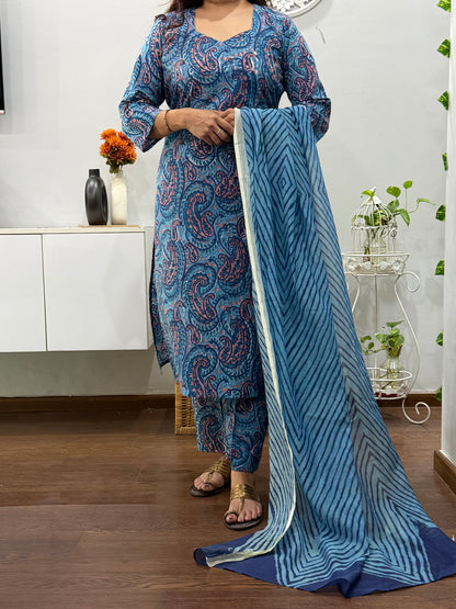 Girija Hand Block Suit Set