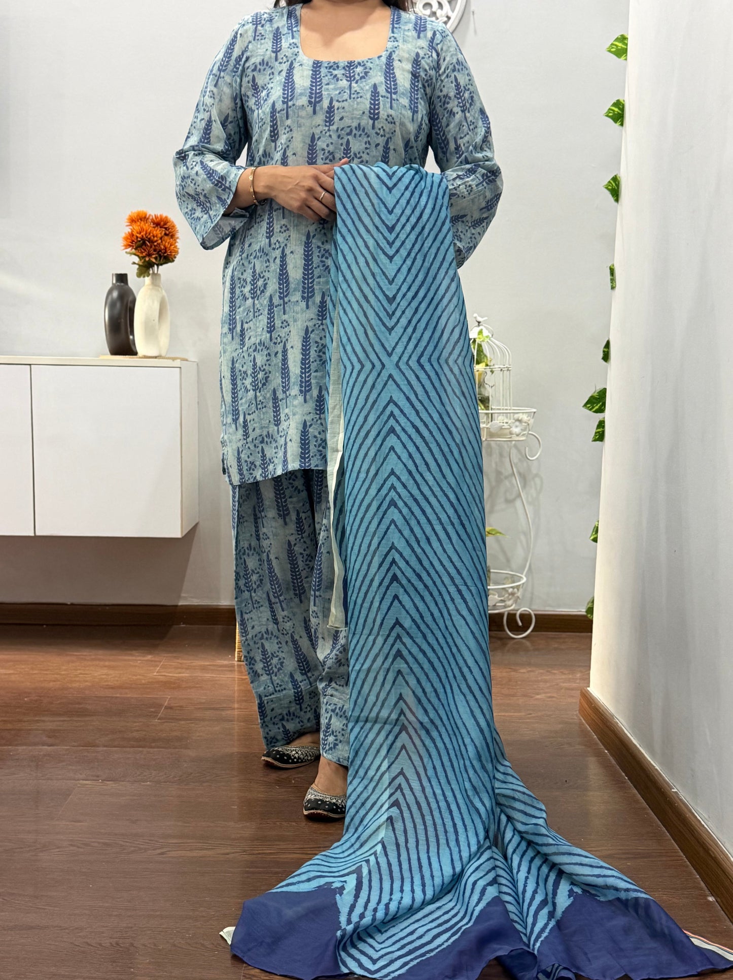 Indigo Kurta Farshi Salwar Suit Set