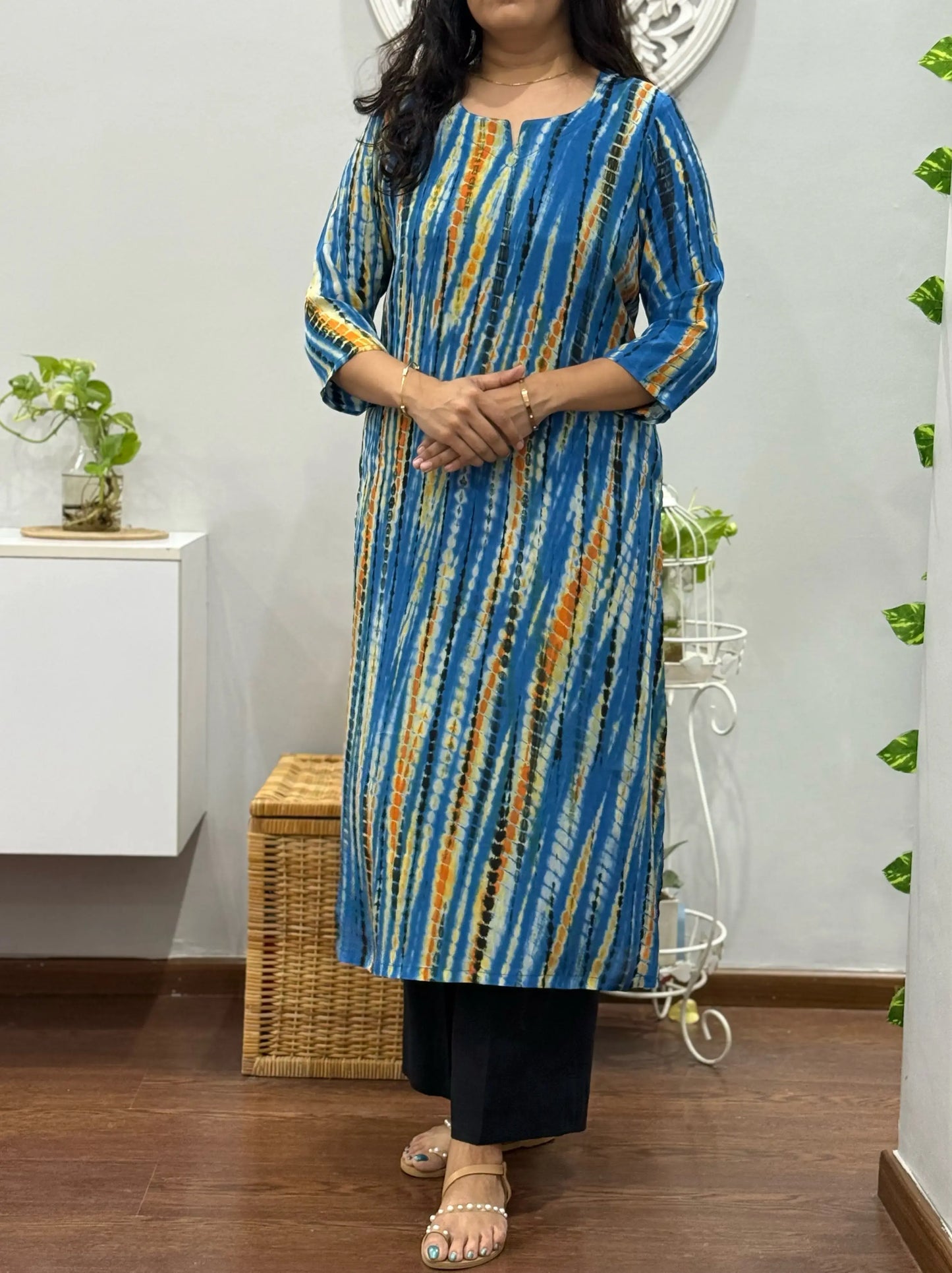 Blue Shibhori Kurta Palazzo Set