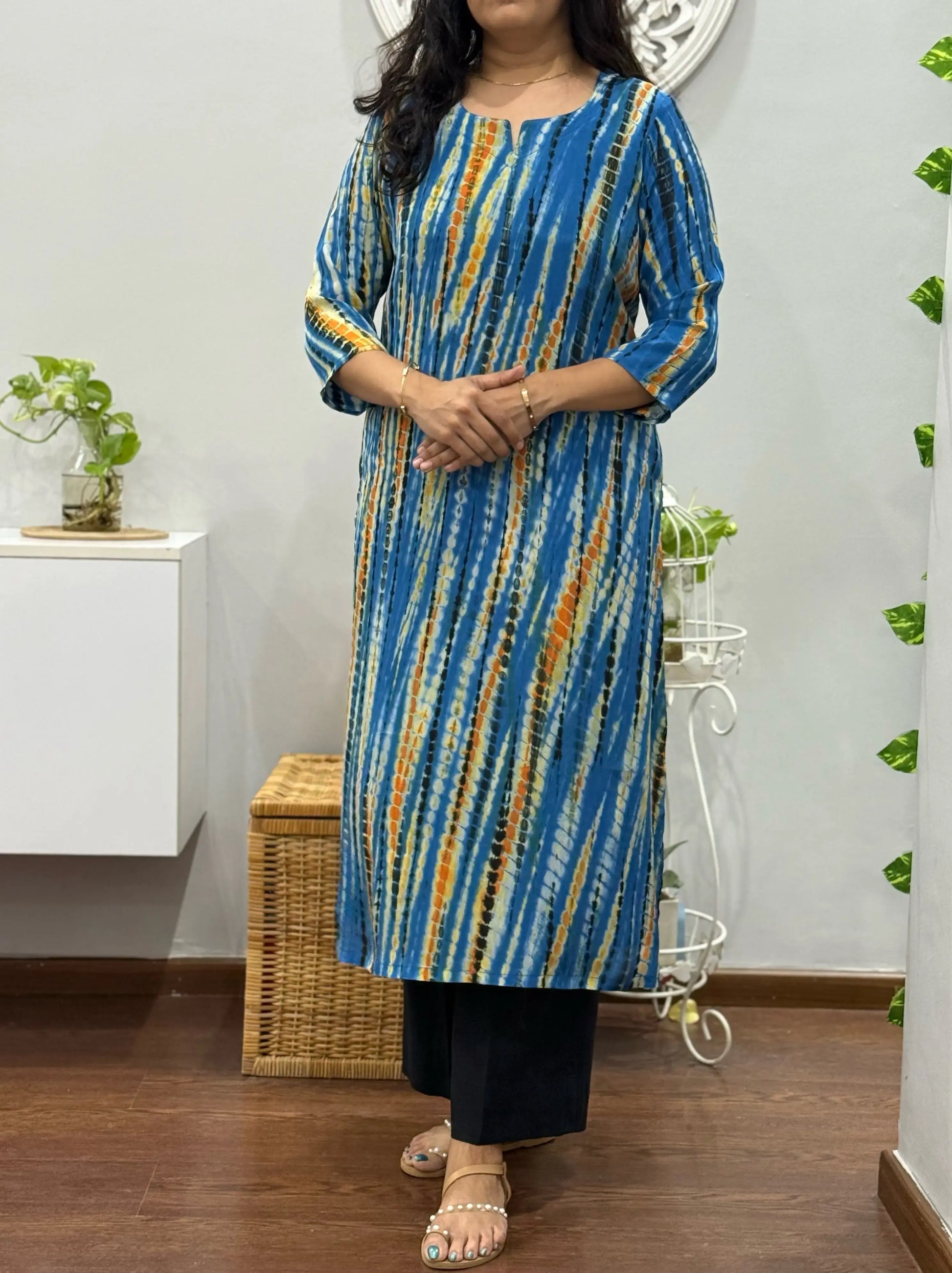 Blue Shibhori Kurta Palazzo Set
