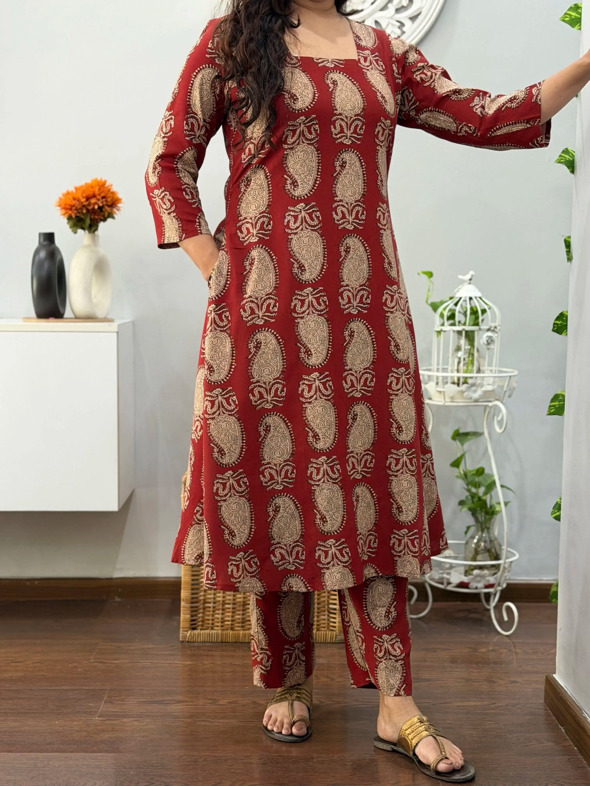 Rust Paisley A Line Co ord Set 2