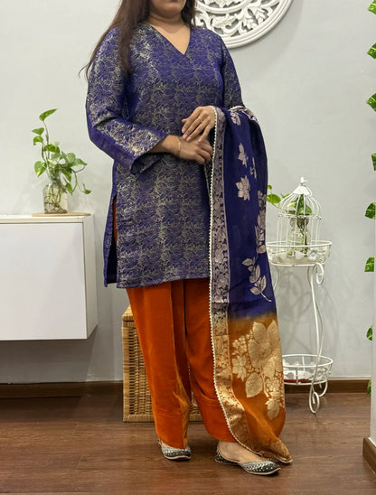 Amber Bloom Winter Suit Set (with Farshi Salwar) 3