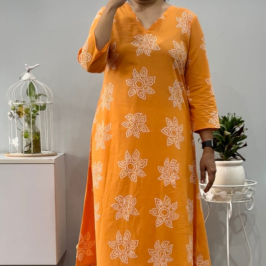 Candy orange A line kurta