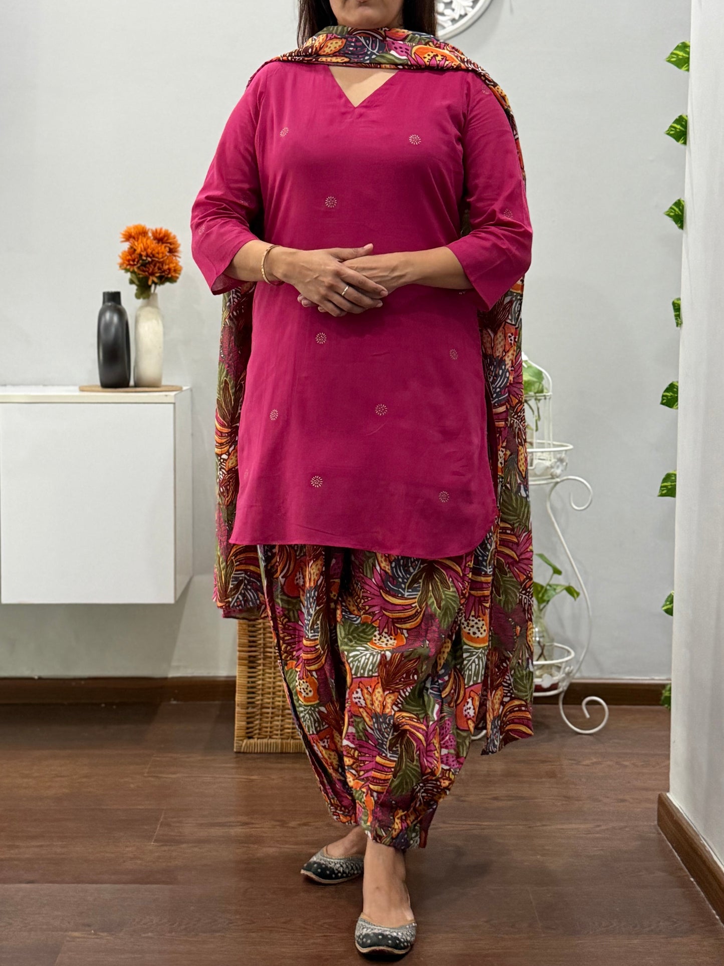 Rangriti Suit Set with Afgani Salwar