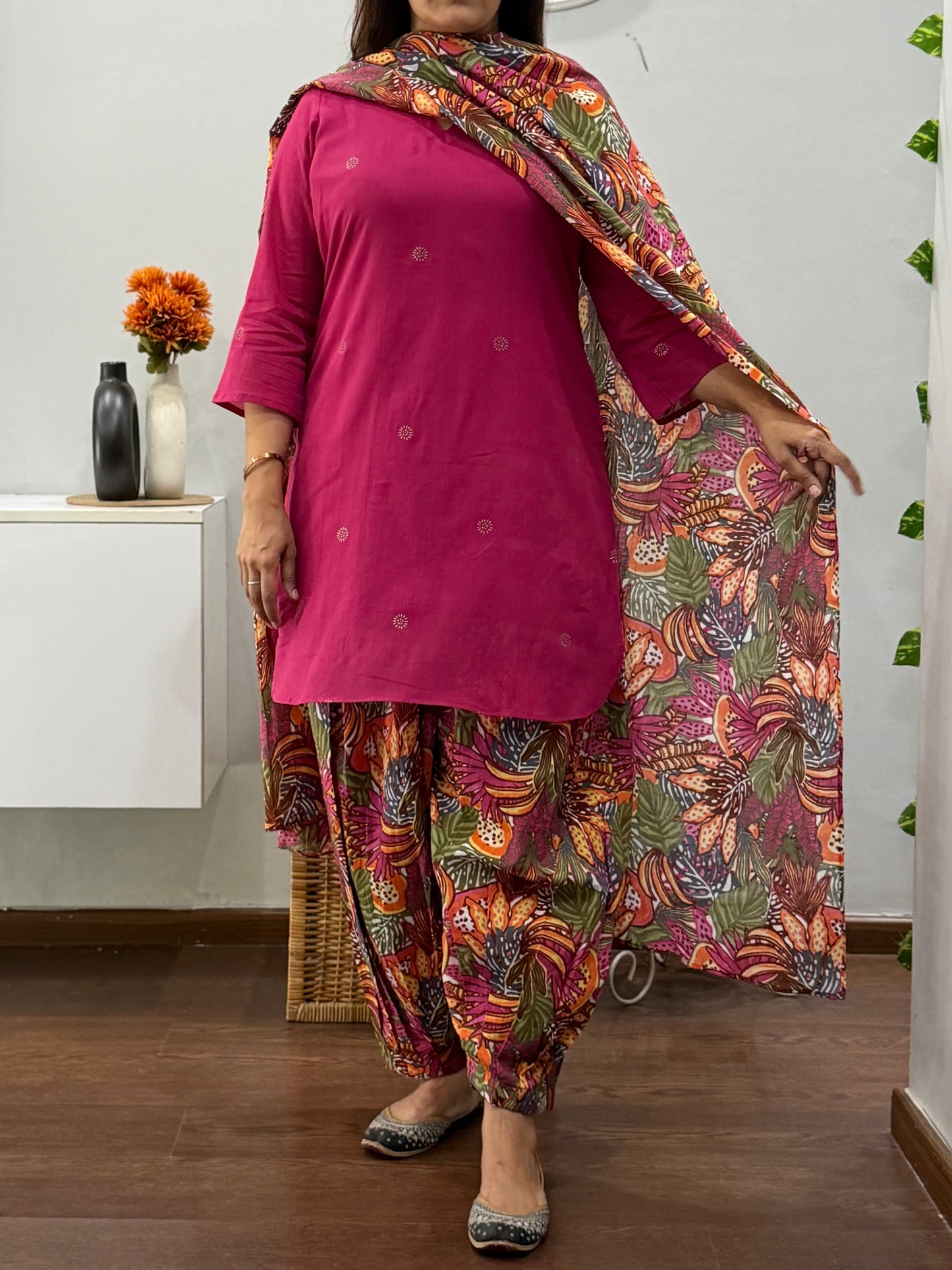 Rangriti Suit Set with Afgani Salwar