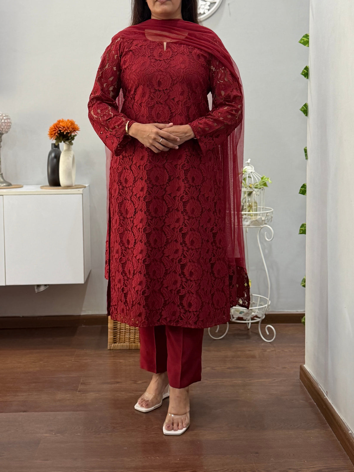 Crimson Glow Suit Set