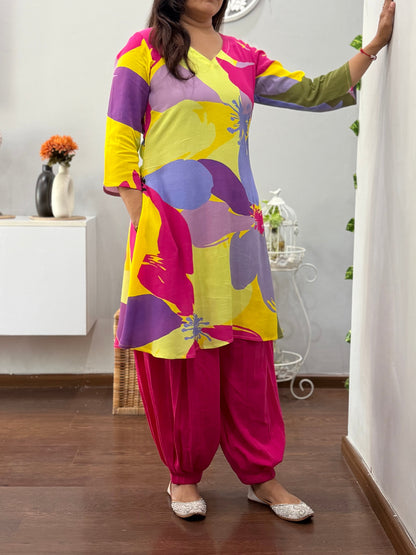 Colour Splash A Line Kurta Salwar Set