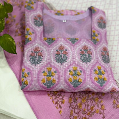 Raas pink Kota Doria Suit 2