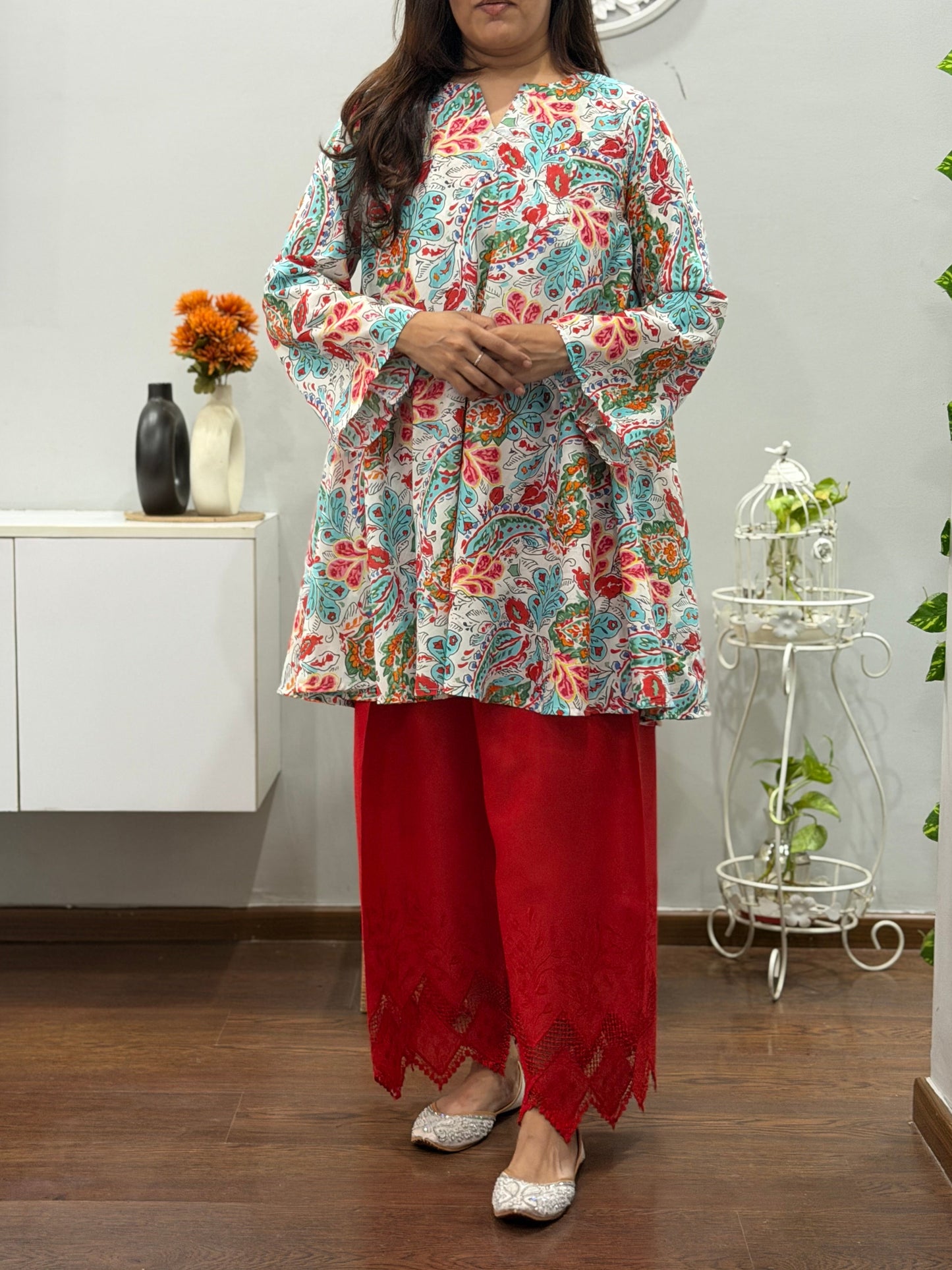 Rimjhim Umbrella Kurta With Farshi Salwar
