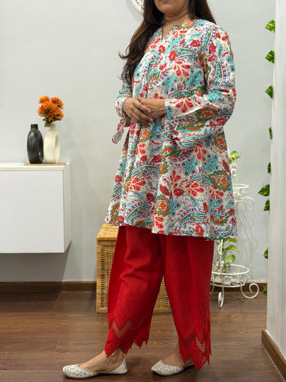 Rimjhim Umbrella Kurta With Farshi Salwar