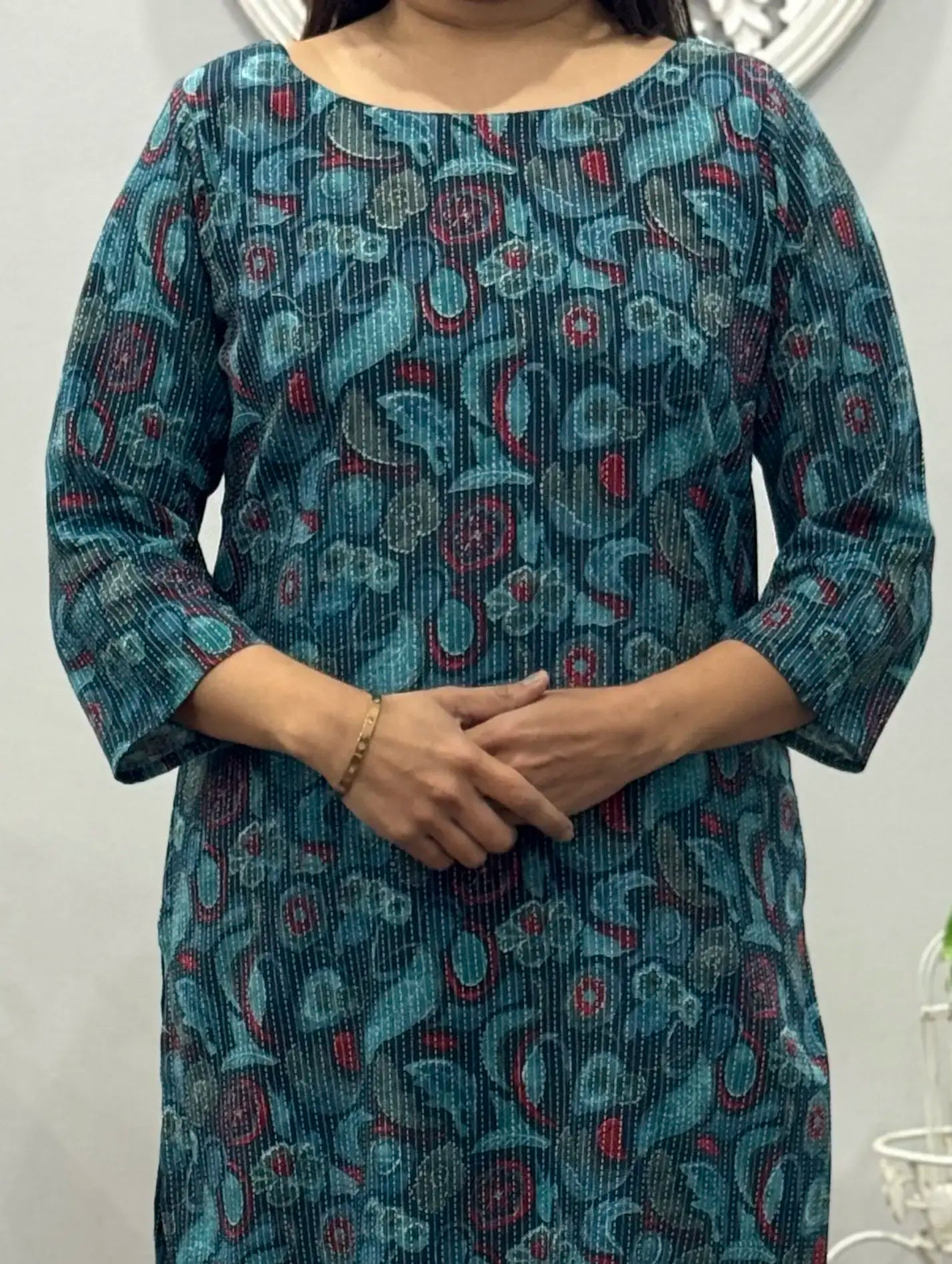 Teal Bloom Kurta Palazzo Set 3