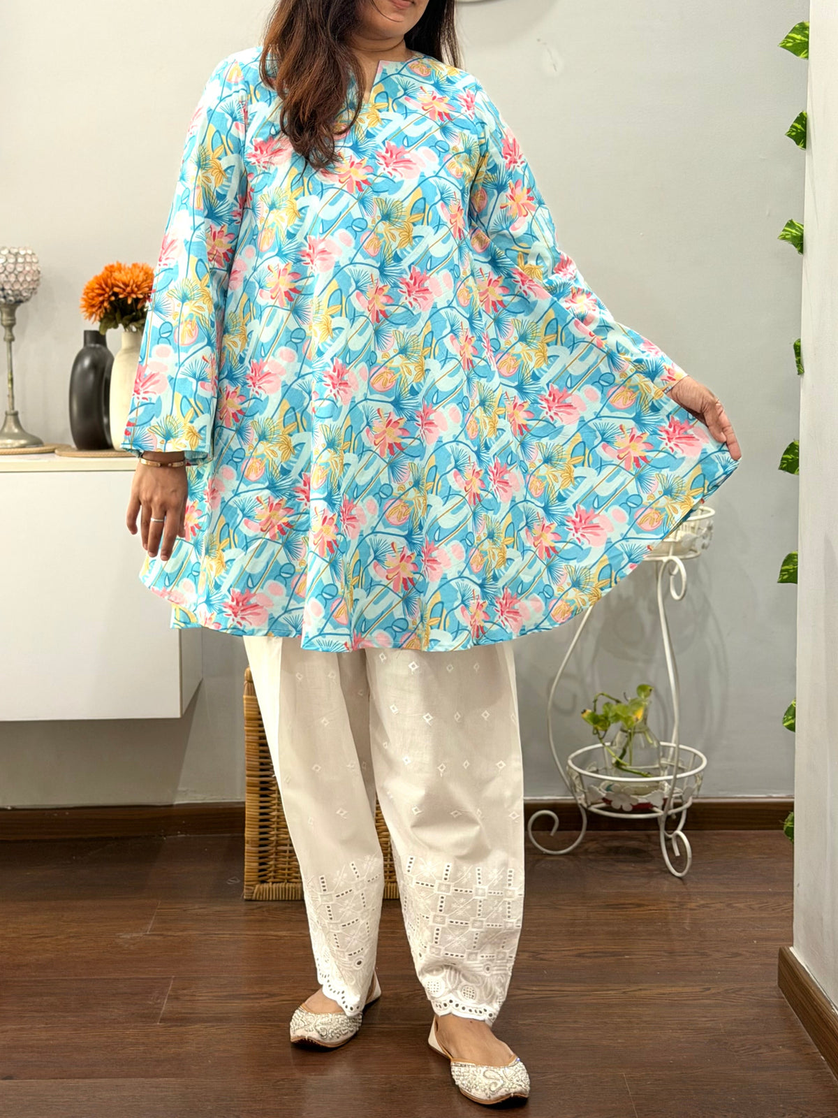 Blooming Sky Umbrella Kurta Farshi Salwar Set