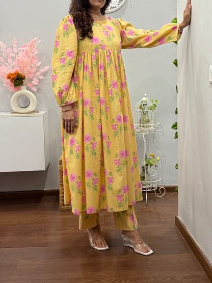 Petal Bliss Kurta Palazzo Set
