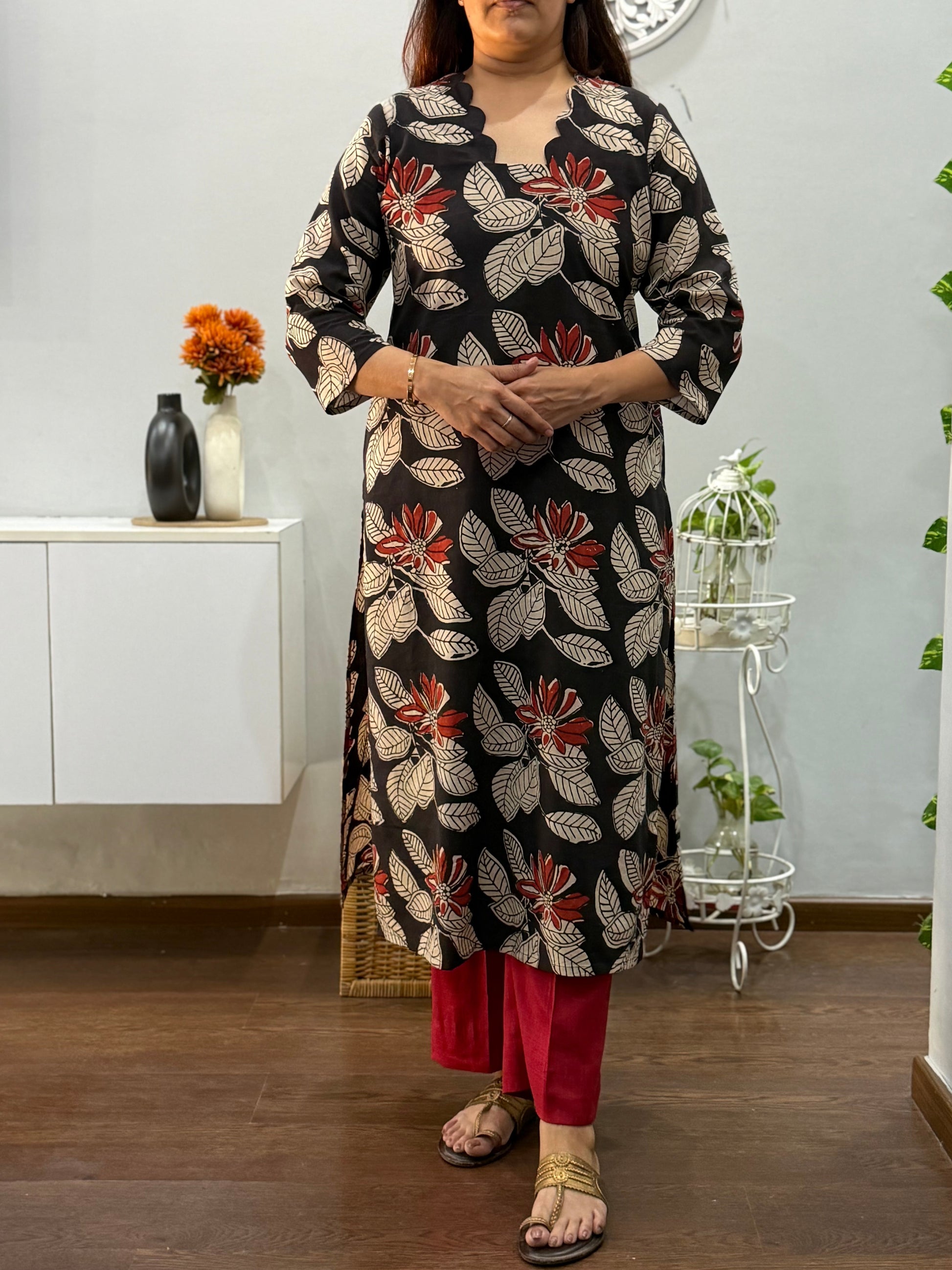 Aadhya Hand Block Kurta Palazzo Set