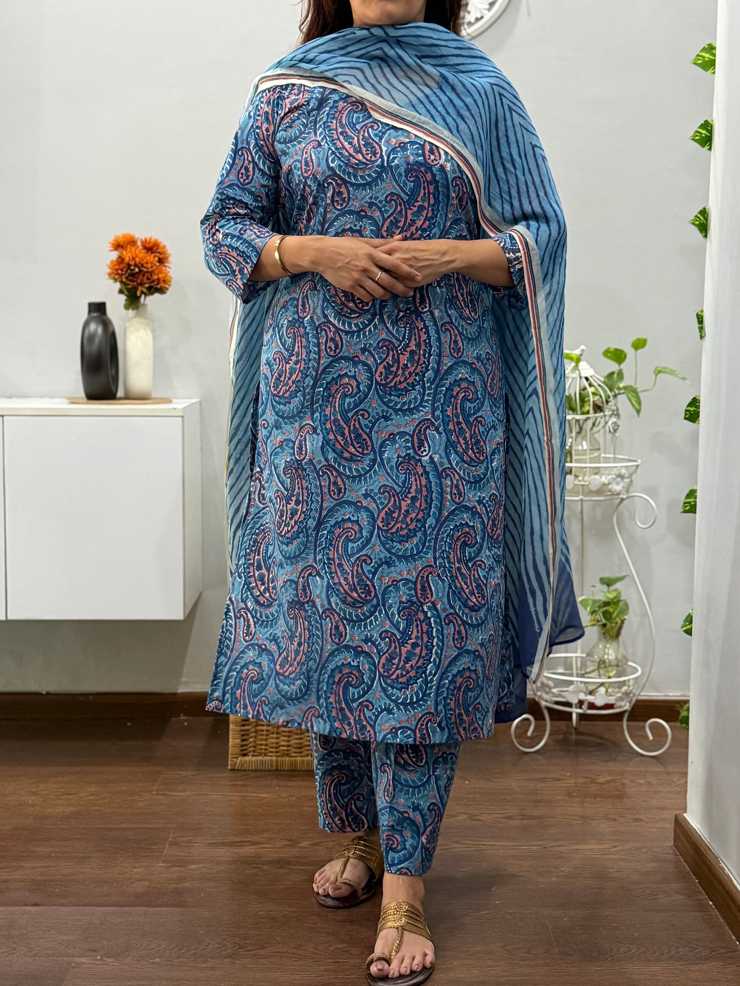 Girija Hand Block Suit Set