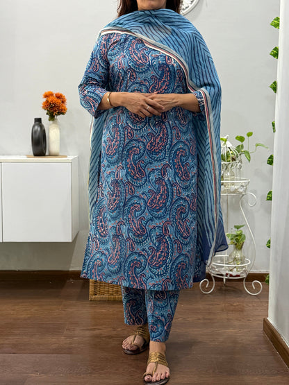 Girija Hand Block Suit Set
