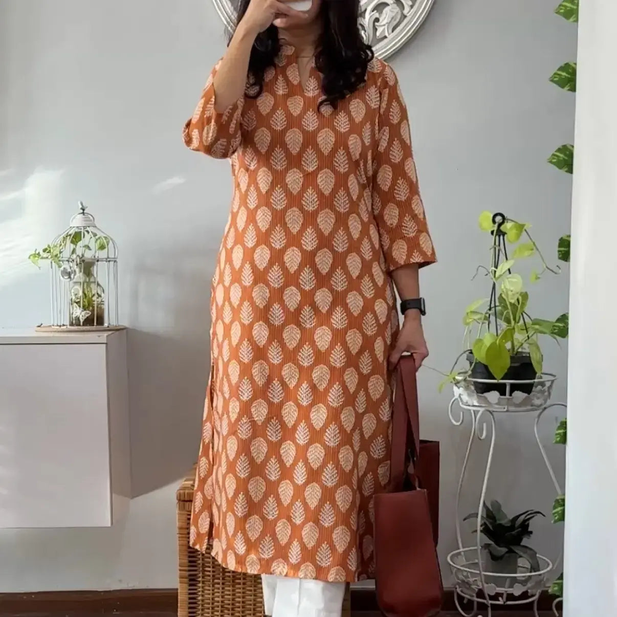 Mustard Kantha Kurta