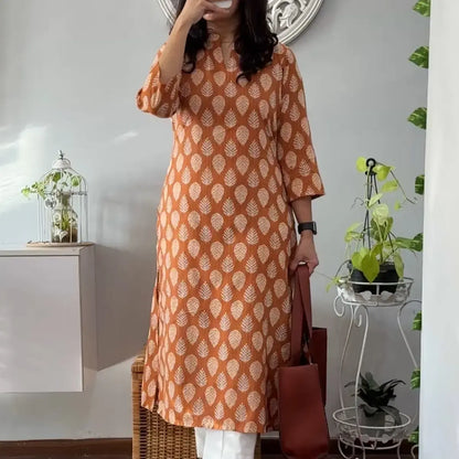Mustard Kantha Kurta