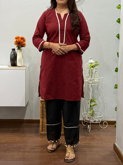 Burgundy Bloom Kurta Salwar Set