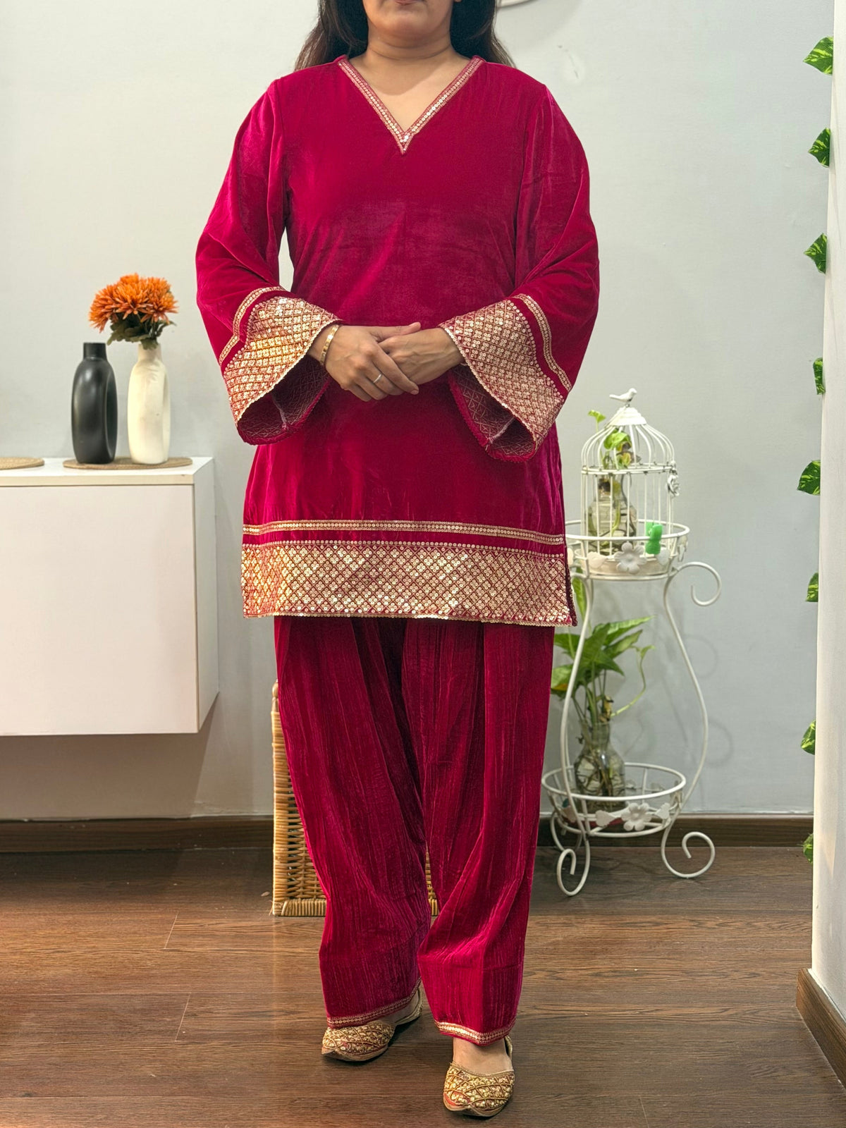 Haya Velvet Kurta Farshi Salwar Set