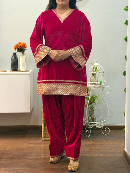 Haya Velvet Kurta Farshi Salwar Set