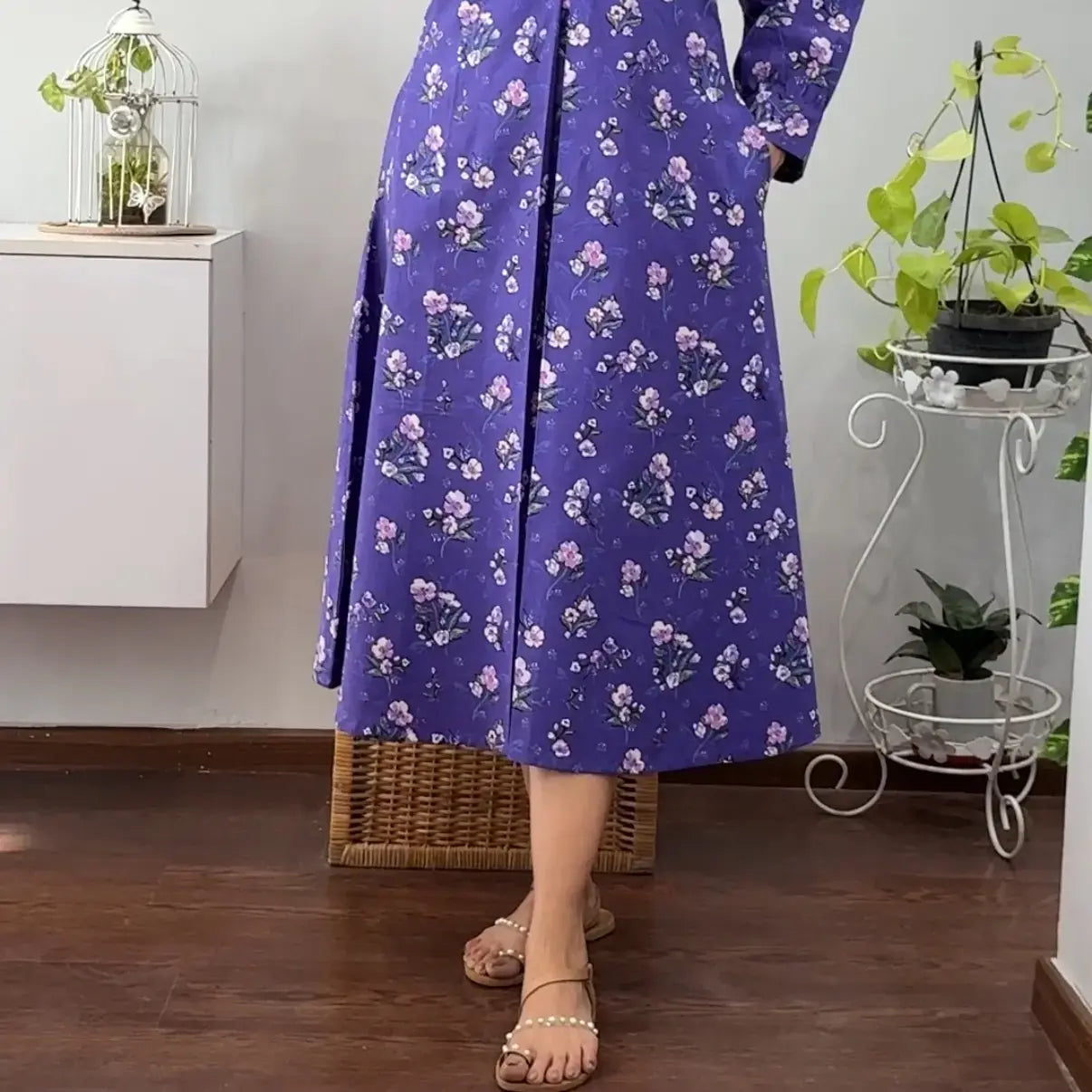 Lavender Flroal A line Dress 2