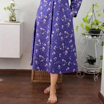 Lavender Flroal A line Dress 2