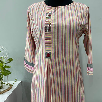 Stripes high low kurta palazzo set 2