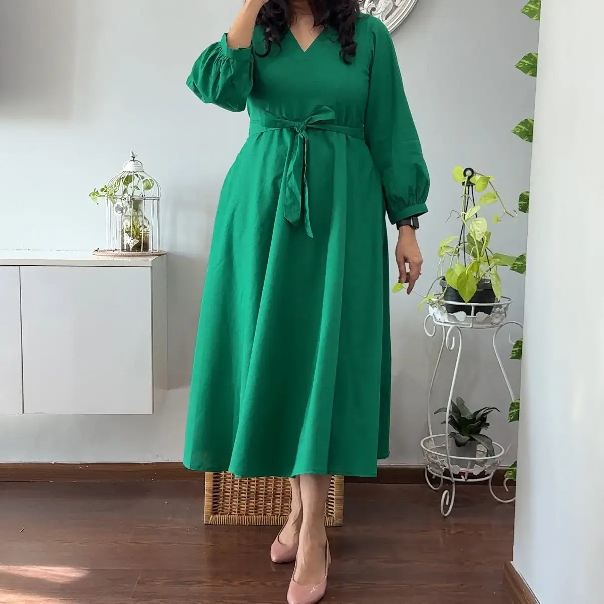 Emerald Flaired Dress 3