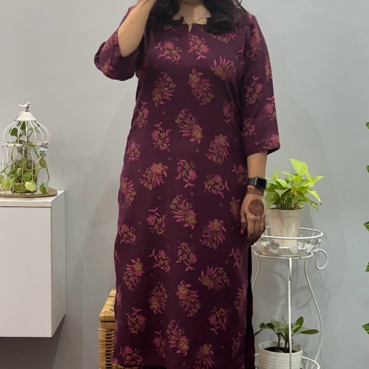 Grape wine spun winter kurta palazzo