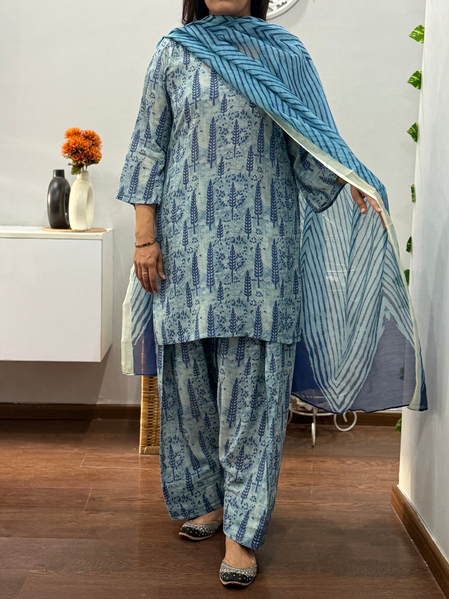 Indigo Kurta Farshi Salwar Suit Set