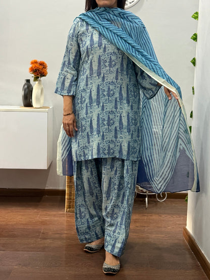 Indigo Kurta Farshi Salwar Suit Set