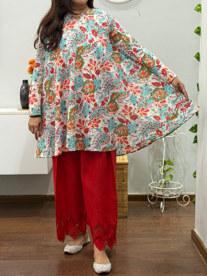Rimjhim Umbrella Kurta With Farshi Salwar